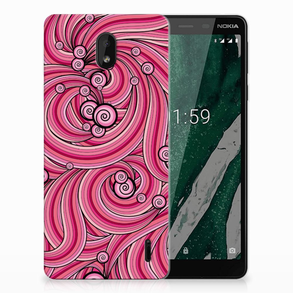 Nokia 1 Plus Hoesje maken Swirl Pink