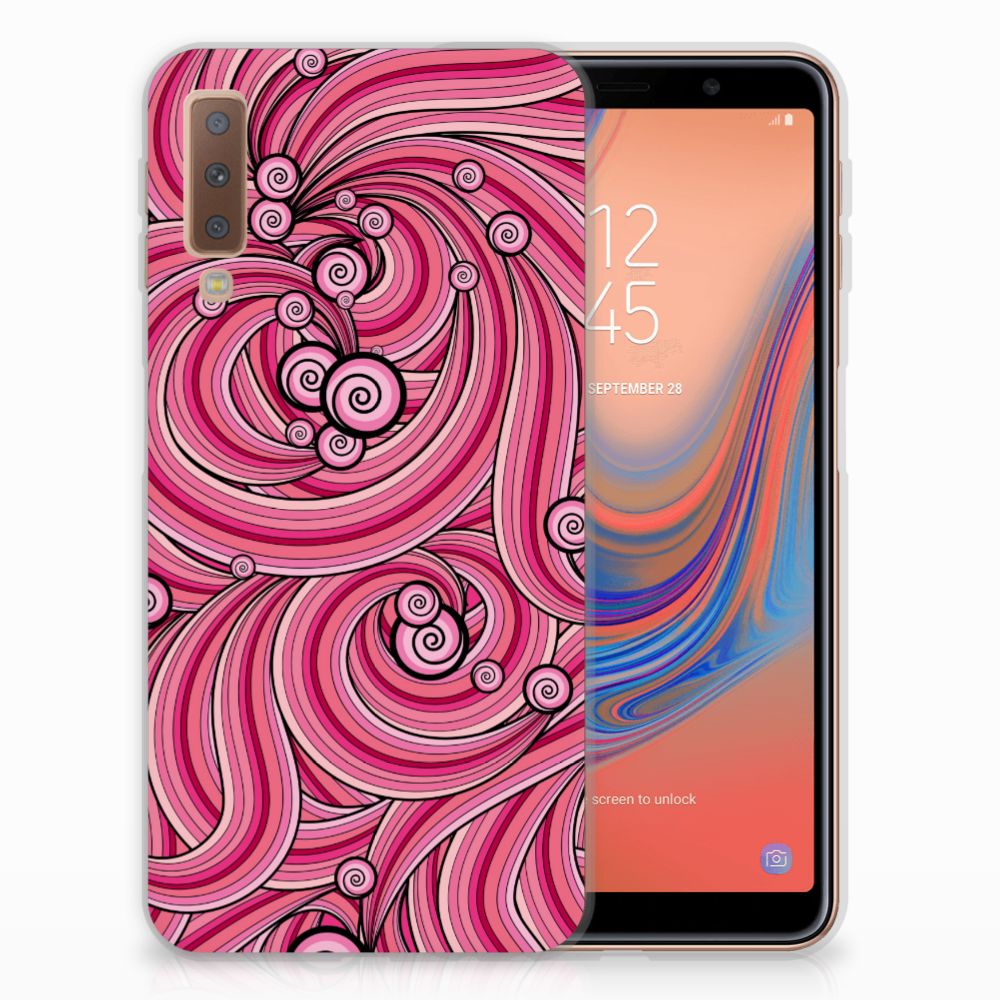 Samsung Galaxy A7 (2018) Hoesje maken Swirl Pink