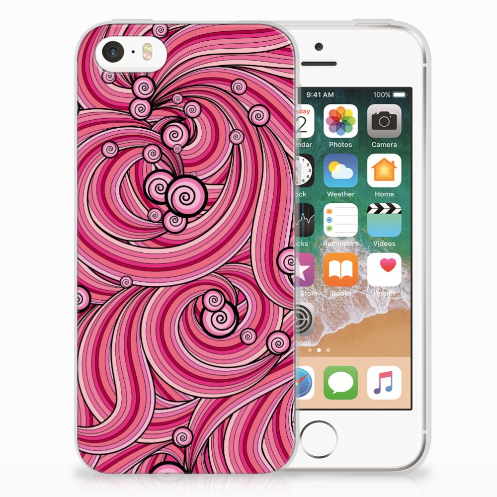 Apple iPhone SE | 5S Hoesje maken Swirl Pink