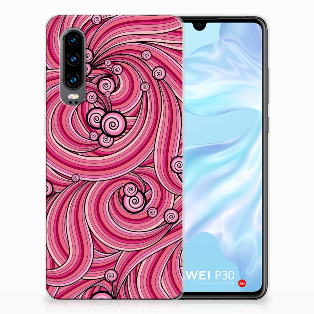 Huawei P30 Hoesje maken Swirl Pink
