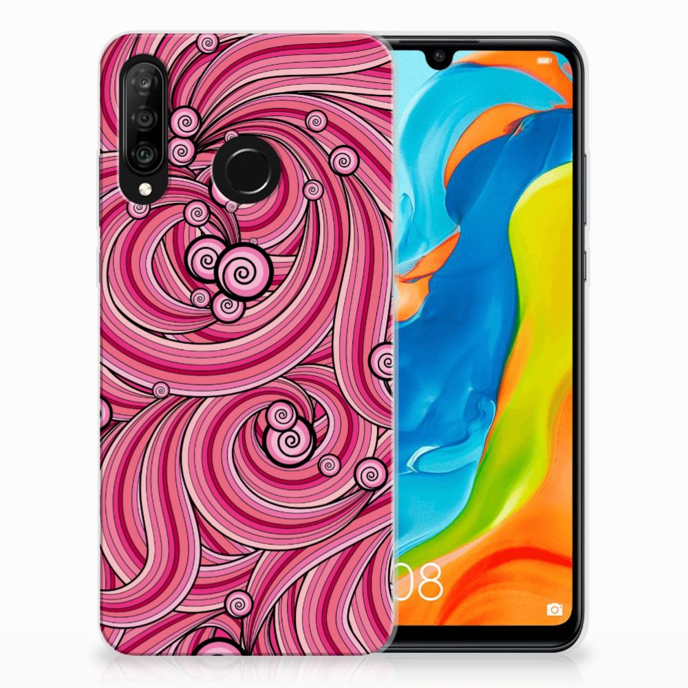 Huawei P30 Lite Hoesje maken Swirl Pink