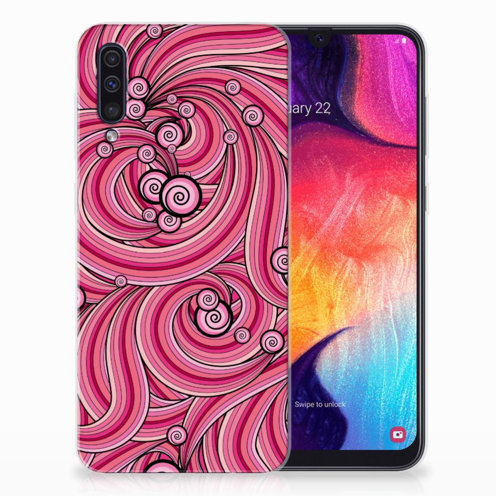 Samsung Galaxy A50 Hoesje maken Swirl Pink