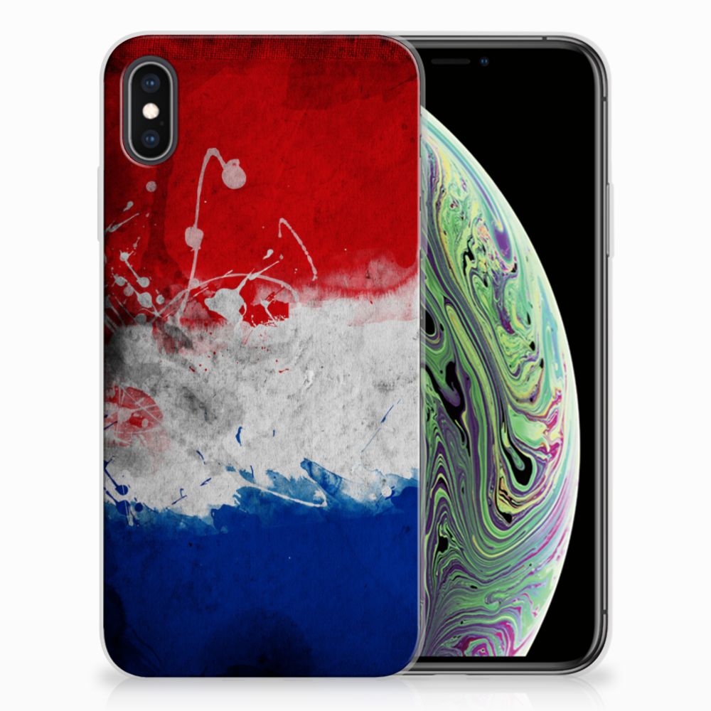 Apple iPhone Xs Max Uniek TPU Hoesje Nederlandse Vlag