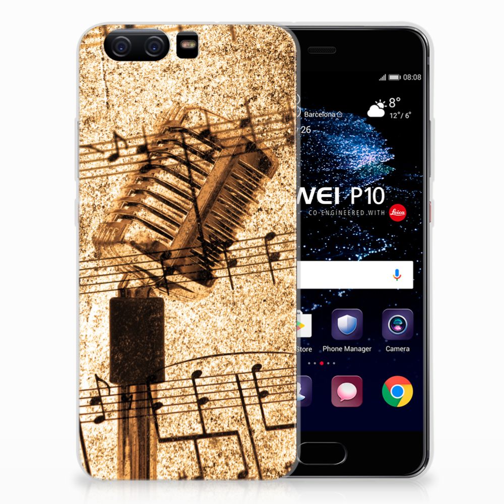 Huawei P10 Siliconen Hoesje met foto Bladmuziek