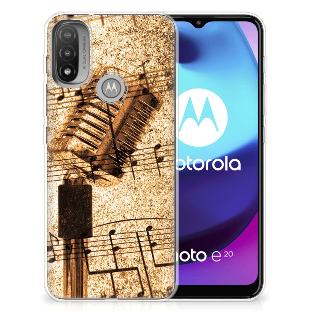 Motorola Moto E20 | E40 Siliconen Hoesje met foto Bladmuziek