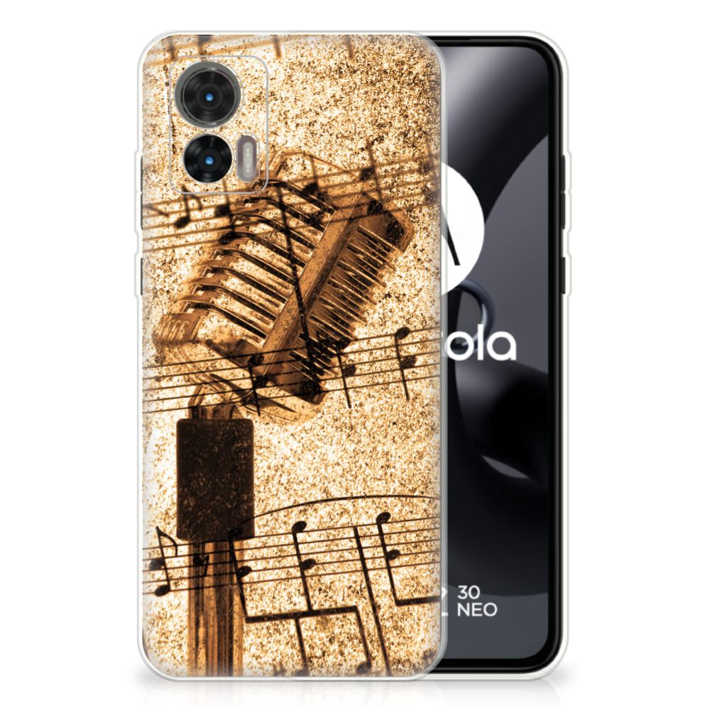 Motorola Edge 30 Neo Siliconen Hoesje met foto Bladmuziek