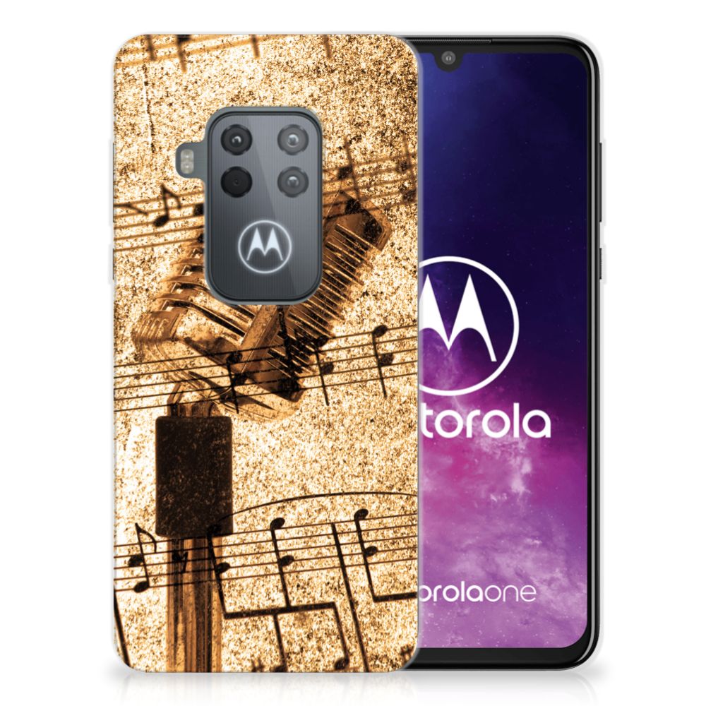 Motorola One Zoom Siliconen Hoesje met foto Bladmuziek