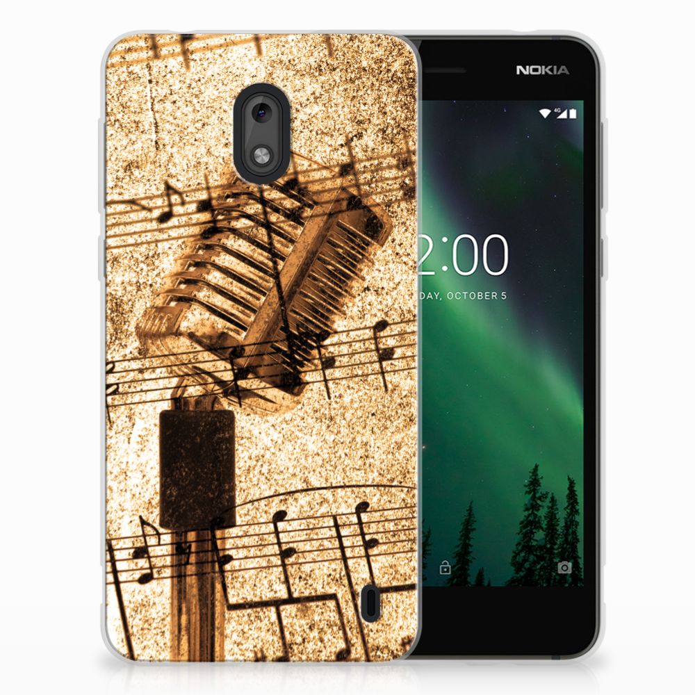 Nokia 2 Siliconen Hoesje met foto Bladmuziek