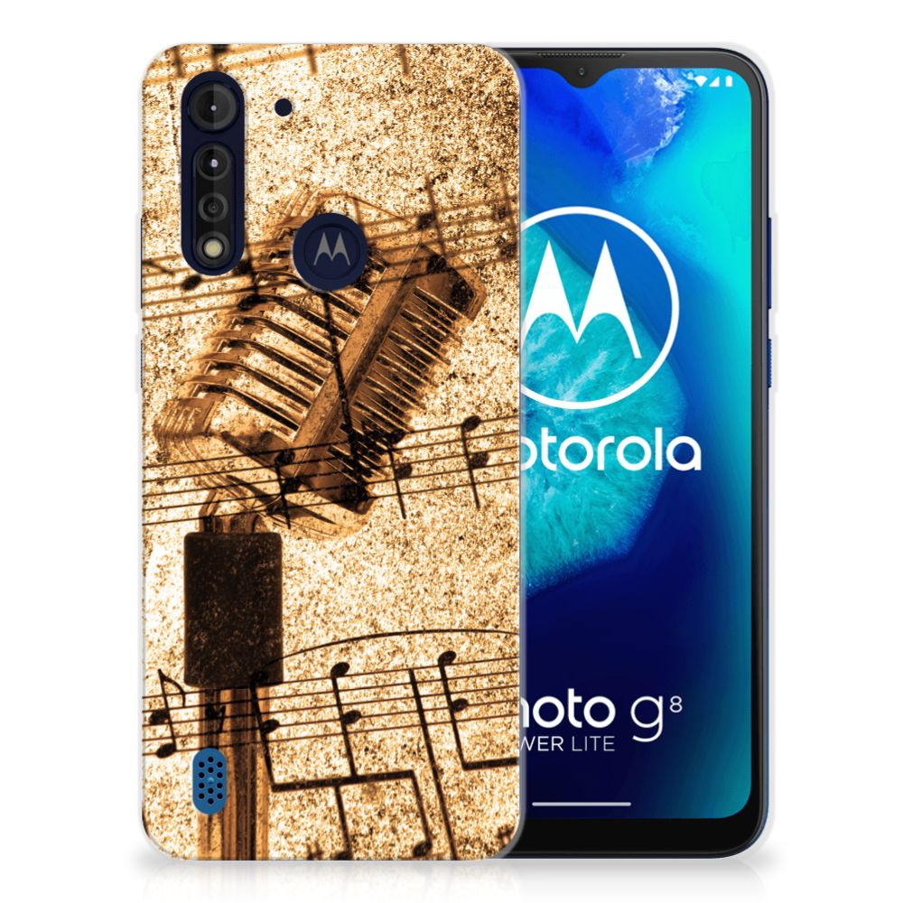 Motorola Moto G8 Power Lite Siliconen Hoesje met foto Bladmuziek