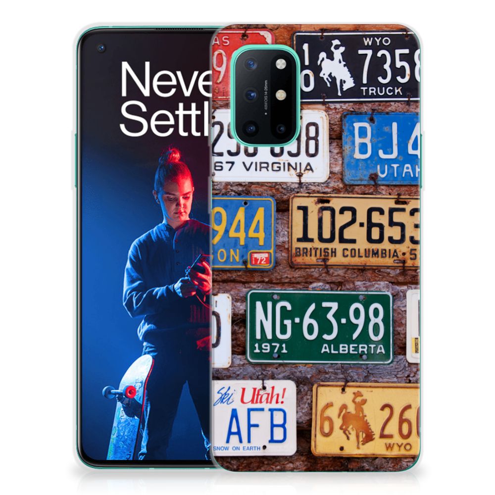OnePlus 8T Siliconen Hoesje met foto Kentekenplaten