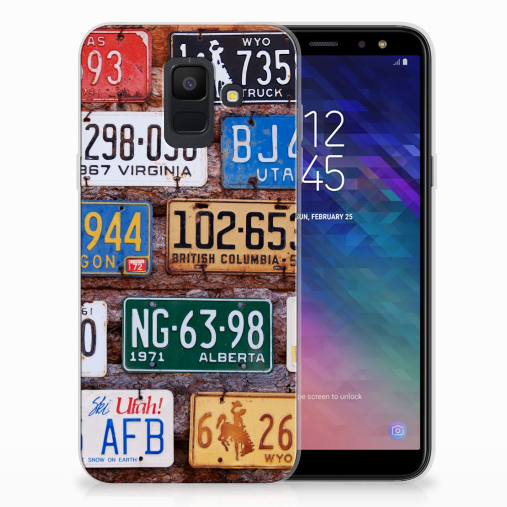 Samsung Galaxy A6 (2018) Siliconen Hoesje met foto Kentekenplaten