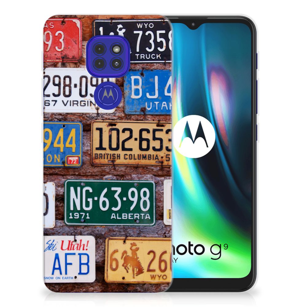 Motorola Moto G9 Play | E7 Plus Siliconen Hoesje met foto Kentekenplaten