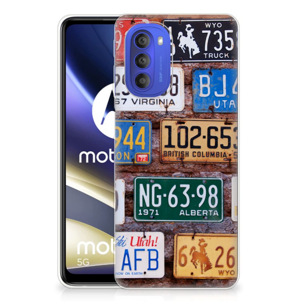 Motorola Moto G51 5G Siliconen Hoesje met foto Kentekenplaten