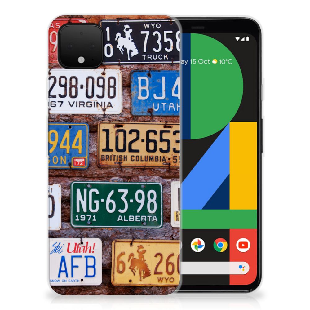 Google Pixel 4 XL Siliconen Hoesje met foto Kentekenplaten