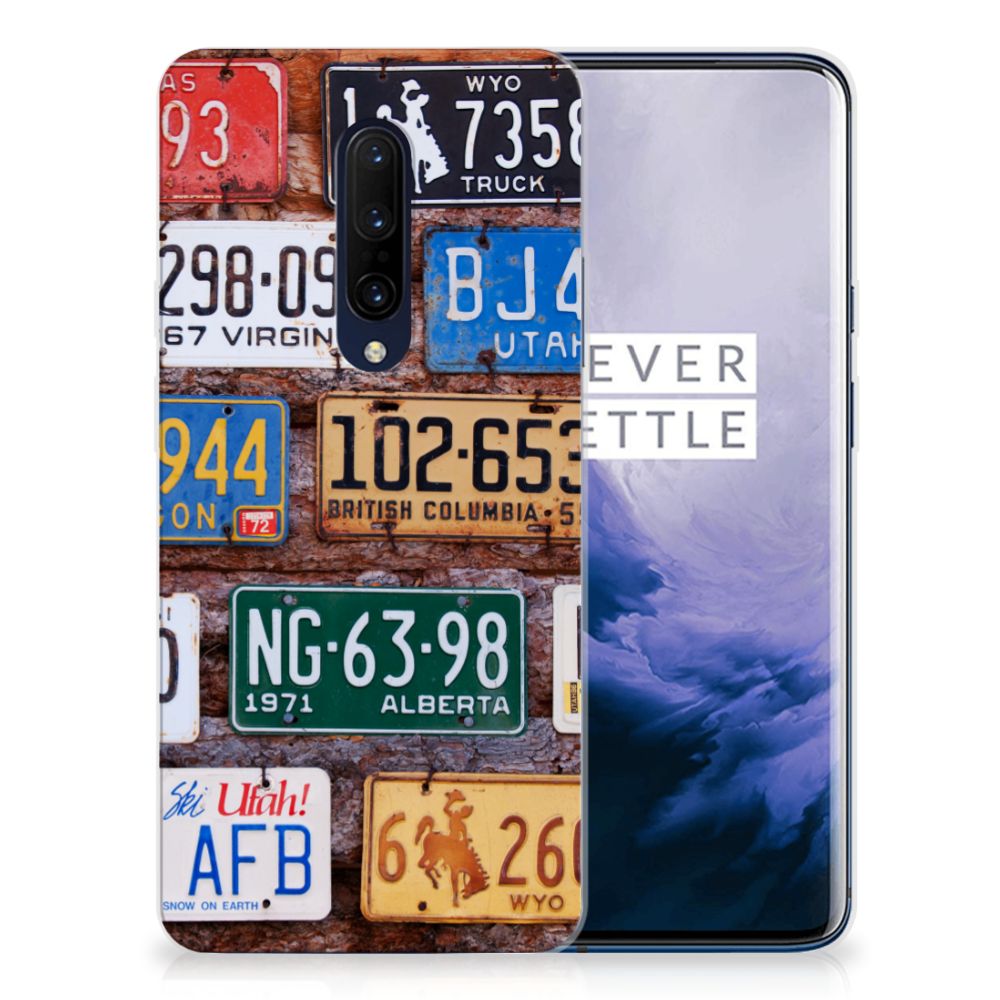 OnePlus 7 Pro Siliconen Hoesje met foto Kentekenplaten