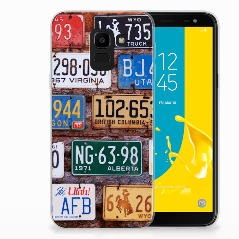 Samsung Galaxy J6 2018 Siliconen Hoesje met foto Kentekenplaten