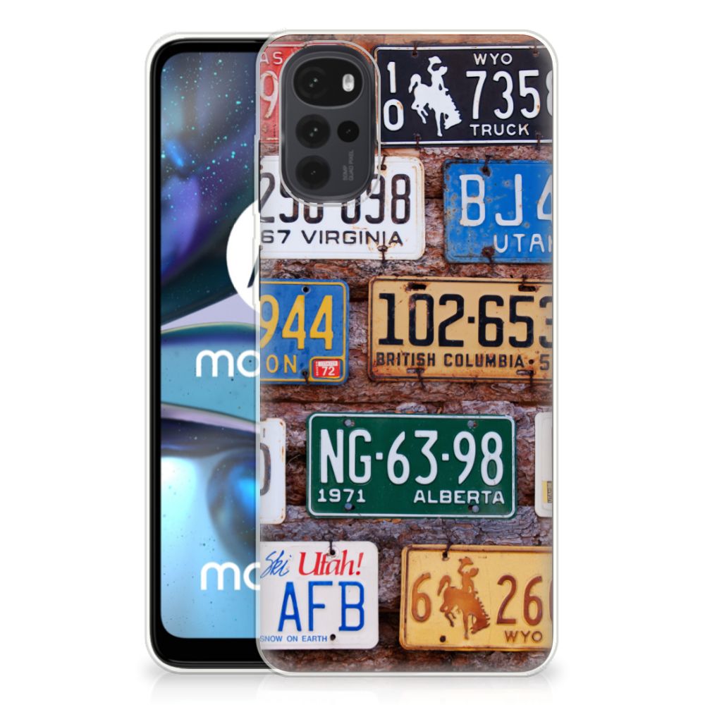 Motorola Moto G22 Siliconen Hoesje met foto Kentekenplaten