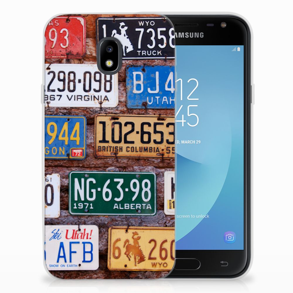 Samsung Galaxy J3 2017 Siliconen Hoesje met foto Kentekenplaten
