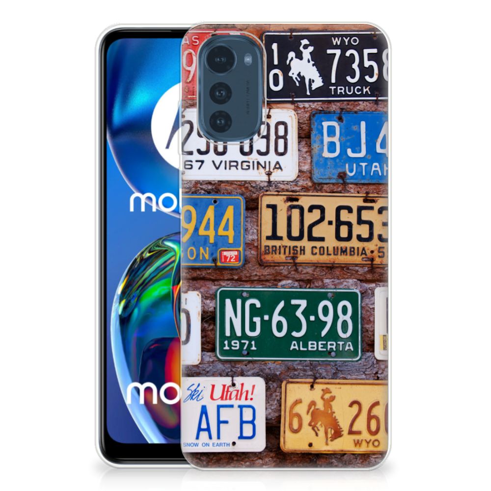 Motorola Moto E32/E32s Siliconen Hoesje met foto Kentekenplaten