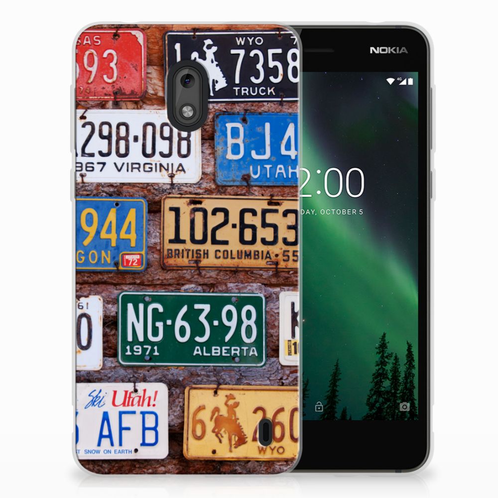 Nokia 2 Siliconen Hoesje met foto Kentekenplaten