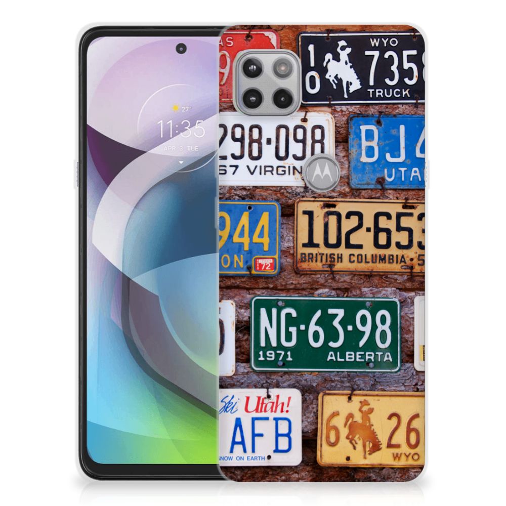 Motorola Moto G 5G Siliconen Hoesje met foto Kentekenplaten