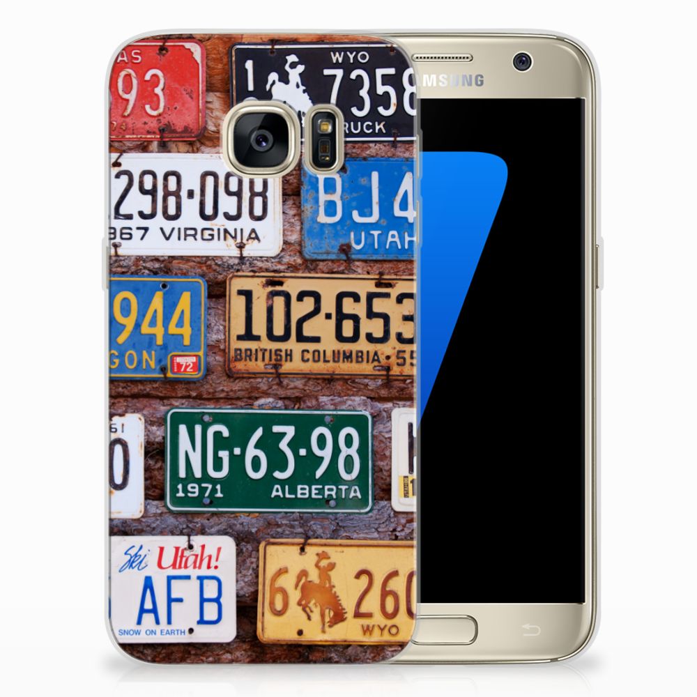 Samsung Galaxy S7 Siliconen Hoesje met foto Kentekenplaten