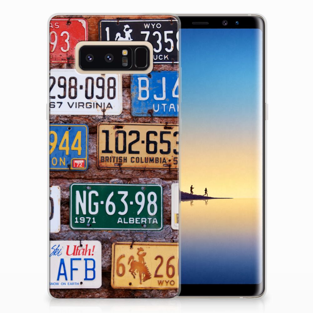 Samsung Galaxy Note 8 Siliconen Hoesje met foto Kentekenplaten