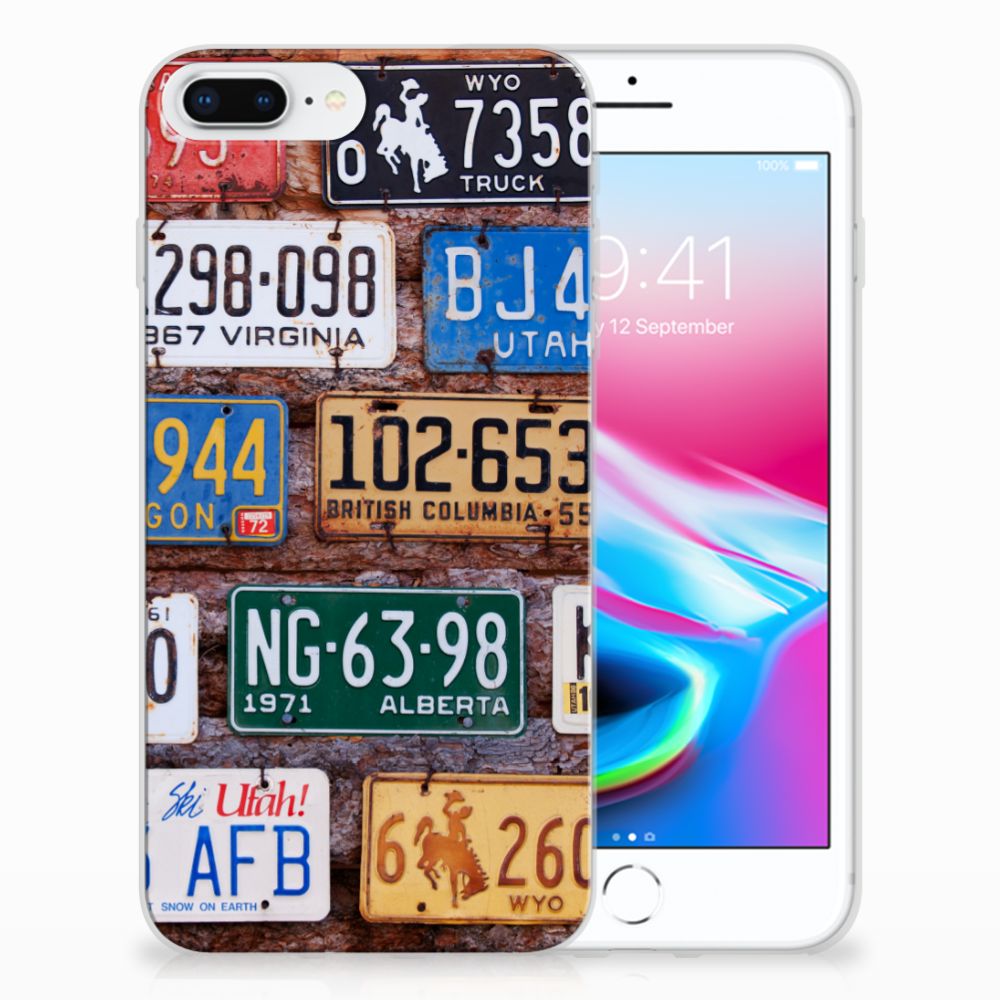 Apple iPhone 7 Plus | 8 Plus Siliconen Hoesje met foto Kentekenplaten