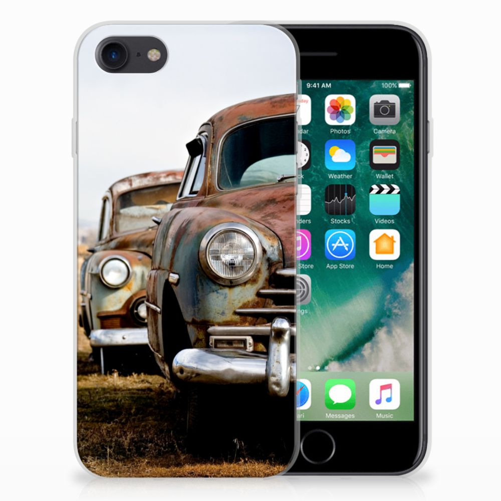 iPhone SE 2022 | SE 2020 | 8 | 7 Siliconen Hoesje met foto Vintage Auto