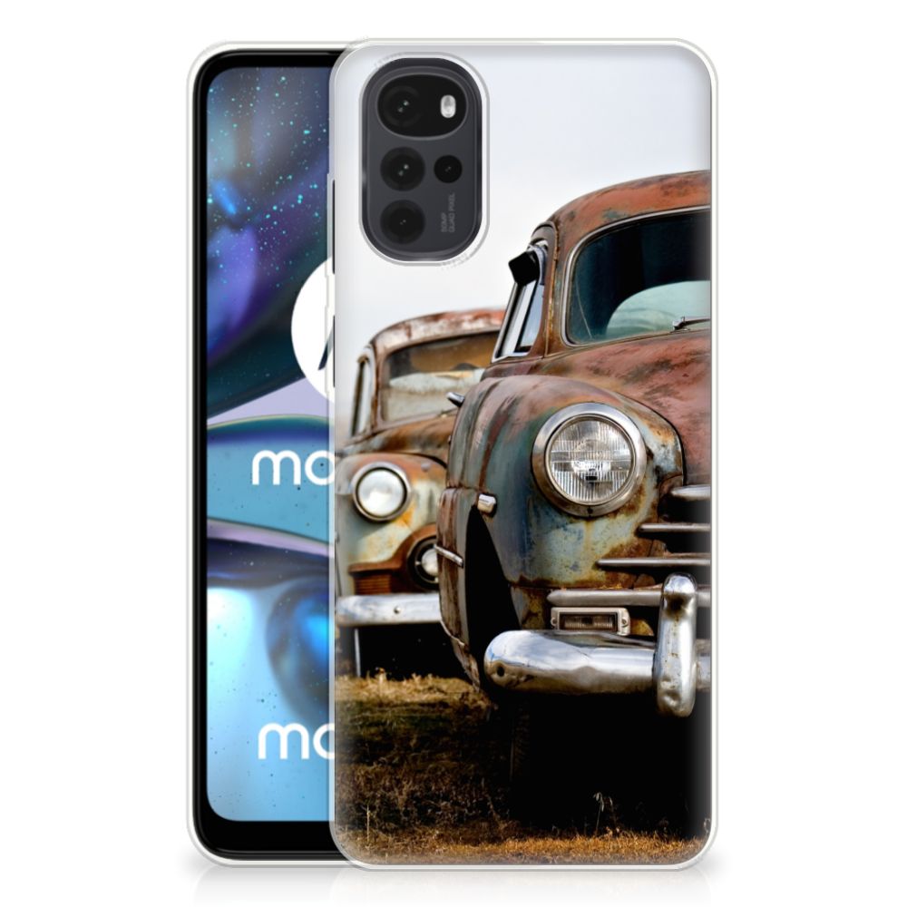 Motorola Moto G22 Siliconen Hoesje met foto Vintage Auto