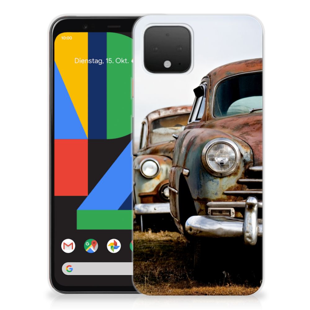 Google Pixel 4 Siliconen Hoesje met foto Vintage Auto