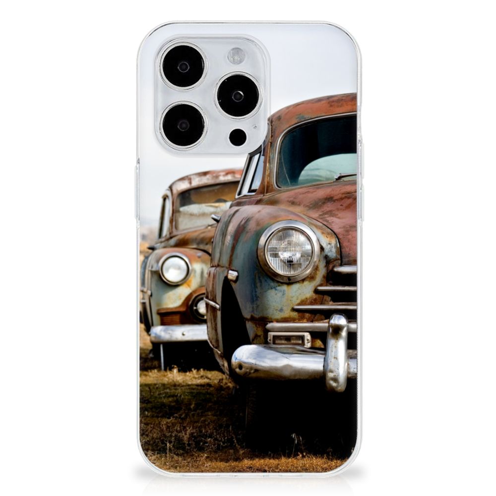 iPhone 15 Pro Siliconen Hoesje met foto Vintage Auto
