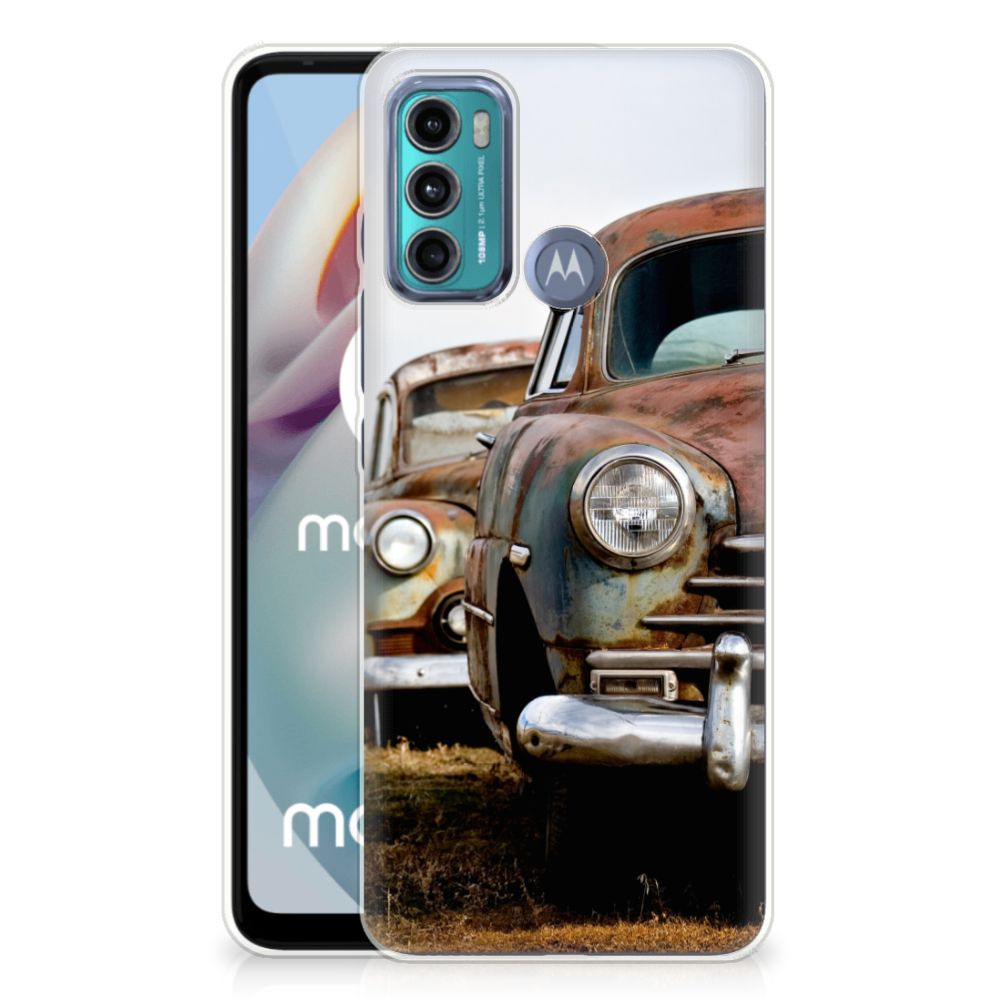 Motorola Moto G60 Siliconen Hoesje met foto Vintage Auto