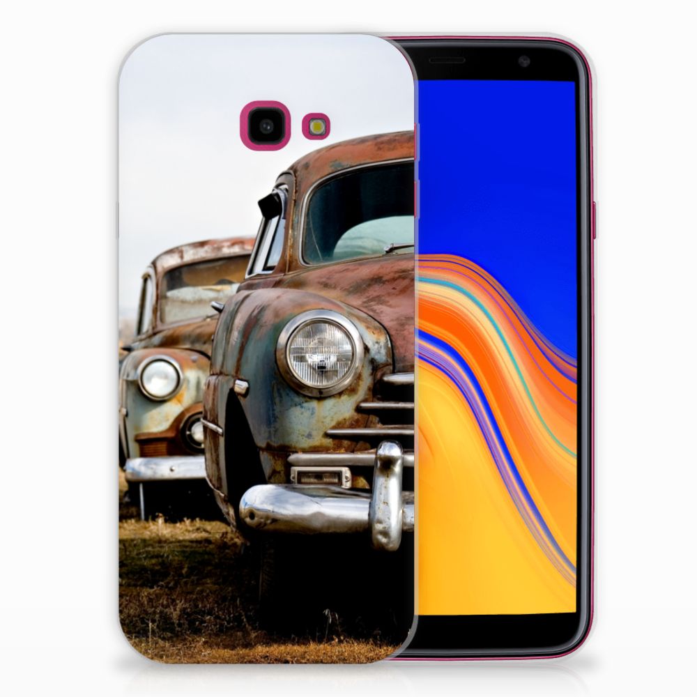 Samsung Galaxy J4 Plus (2018) Siliconen Hoesje met foto Vintage Auto