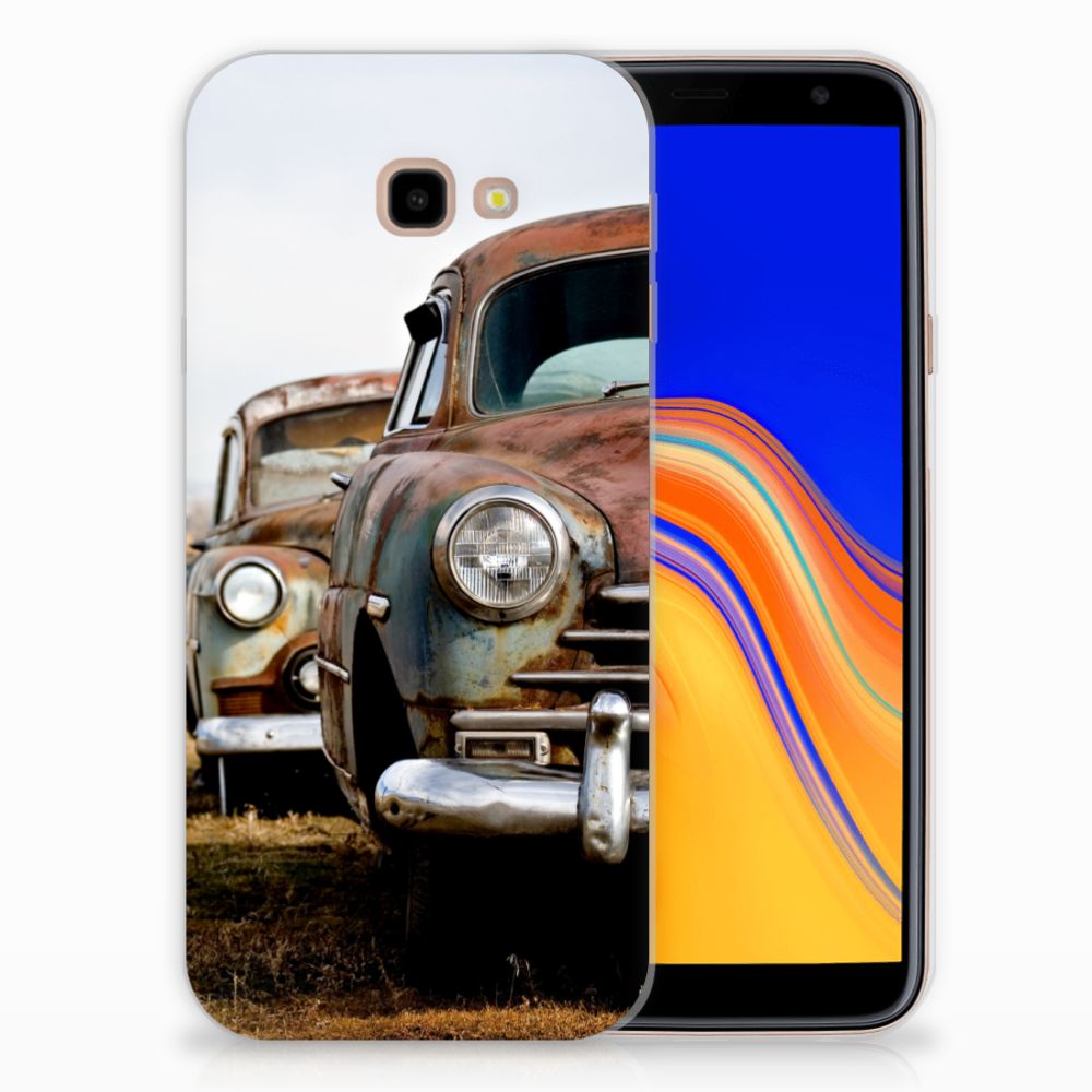 Samsung Galaxy J4 Plus (2018) Siliconen Hoesje met foto Vintage Auto