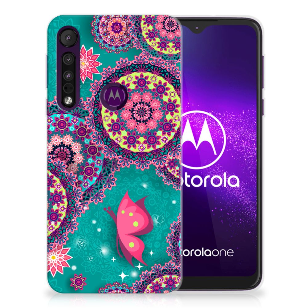 Motorola One Macro Hoesje maken Cirkels en Vlinders
