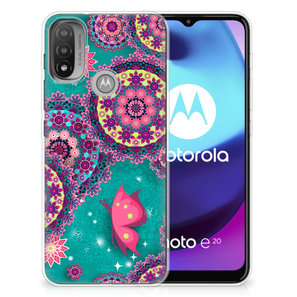 Motorola Moto E20 | E40 Hoesje maken Cirkels en Vlinders