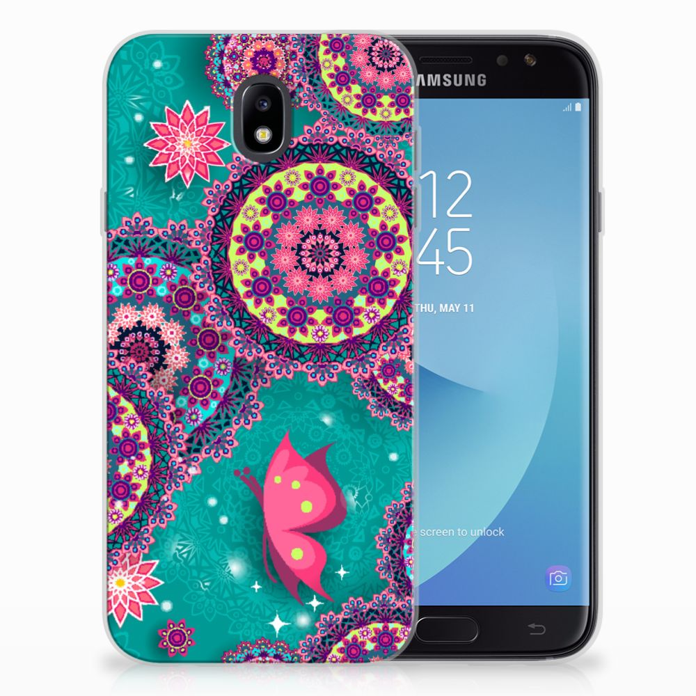 Samsung Galaxy J7 2017 | J7 Pro Uniek TPU Hoesje Cirkels en Vlinders