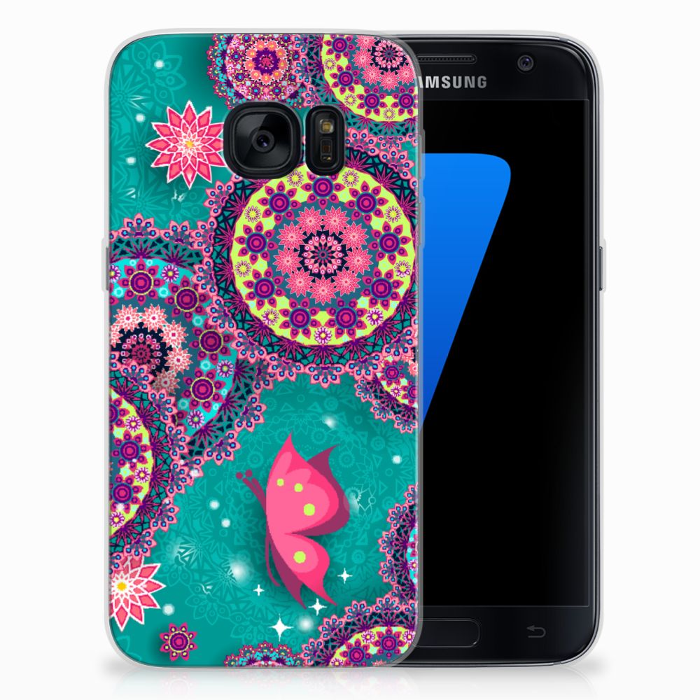 Samsung Galaxy S7 Uniek TPU Hoesje Cirkels en Vlinders