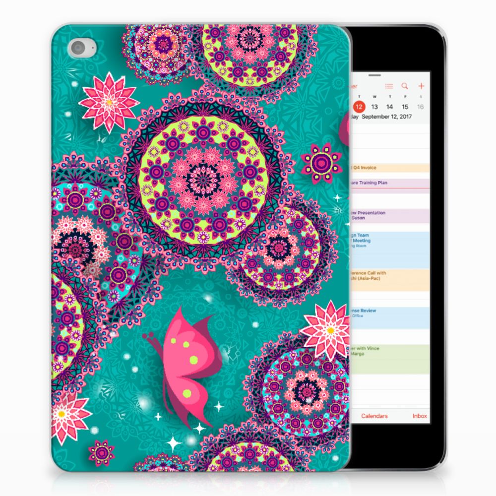 Apple iPad Mini 4 Uniek Tablethoesje Cirkels en Vlinders