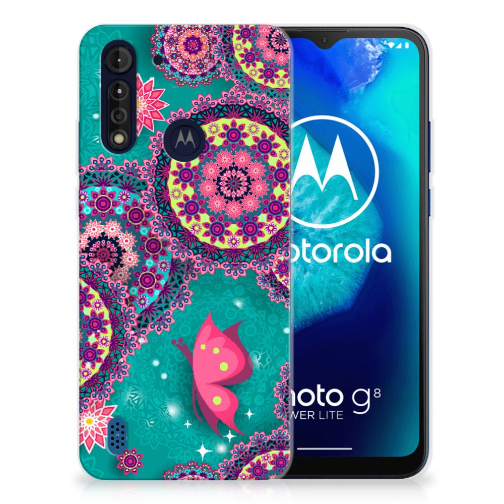 Motorola Moto G8 Power Lite Hoesje maken Cirkels en Vlinders