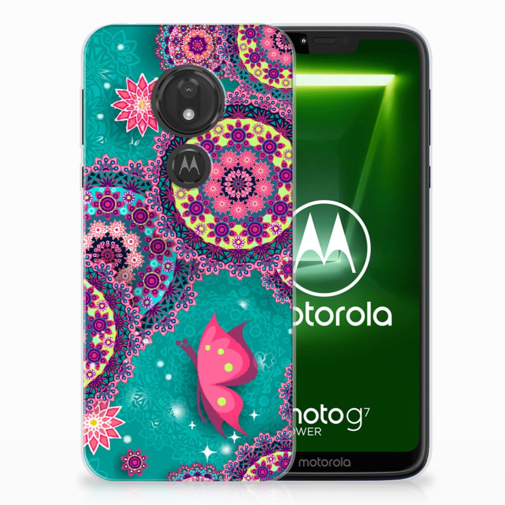 Motorola Moto G7 Power Hoesje maken Cirkels en Vlinders