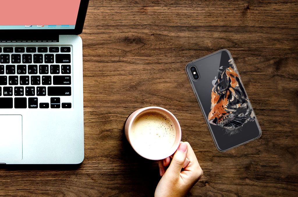 Hoesje maken Apple iPhone Xs Max Watercolor Tiger
