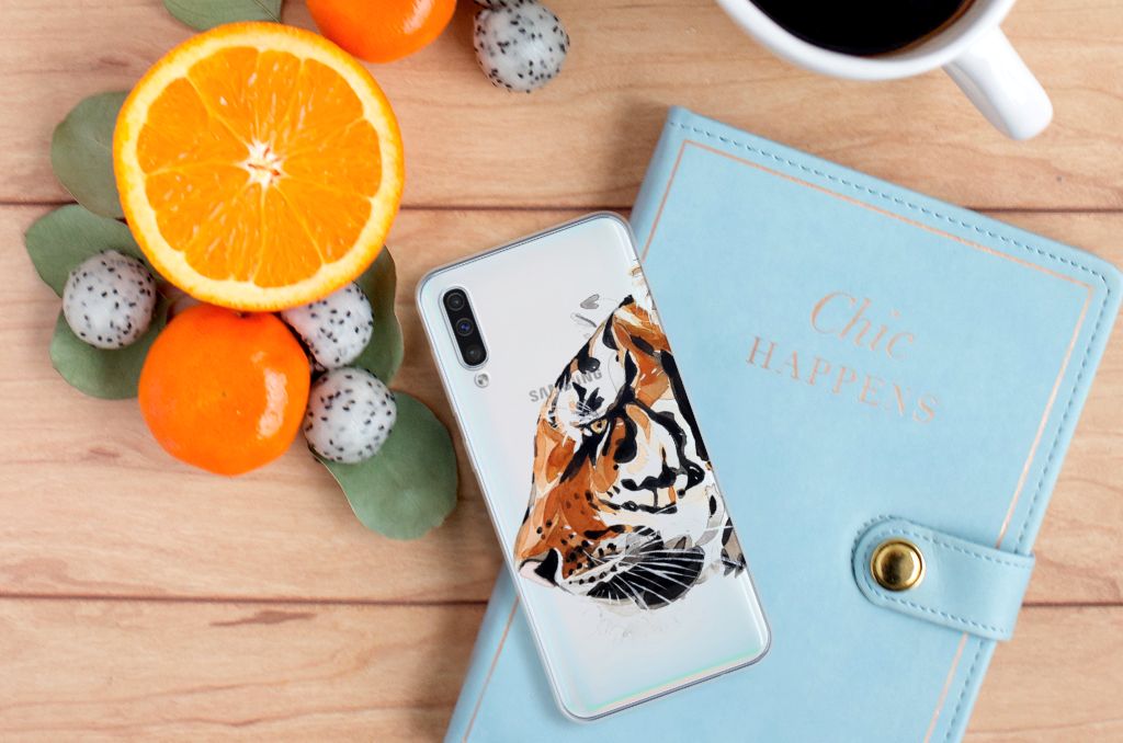 Hoesje maken Samsung Galaxy A50 Watercolor Tiger