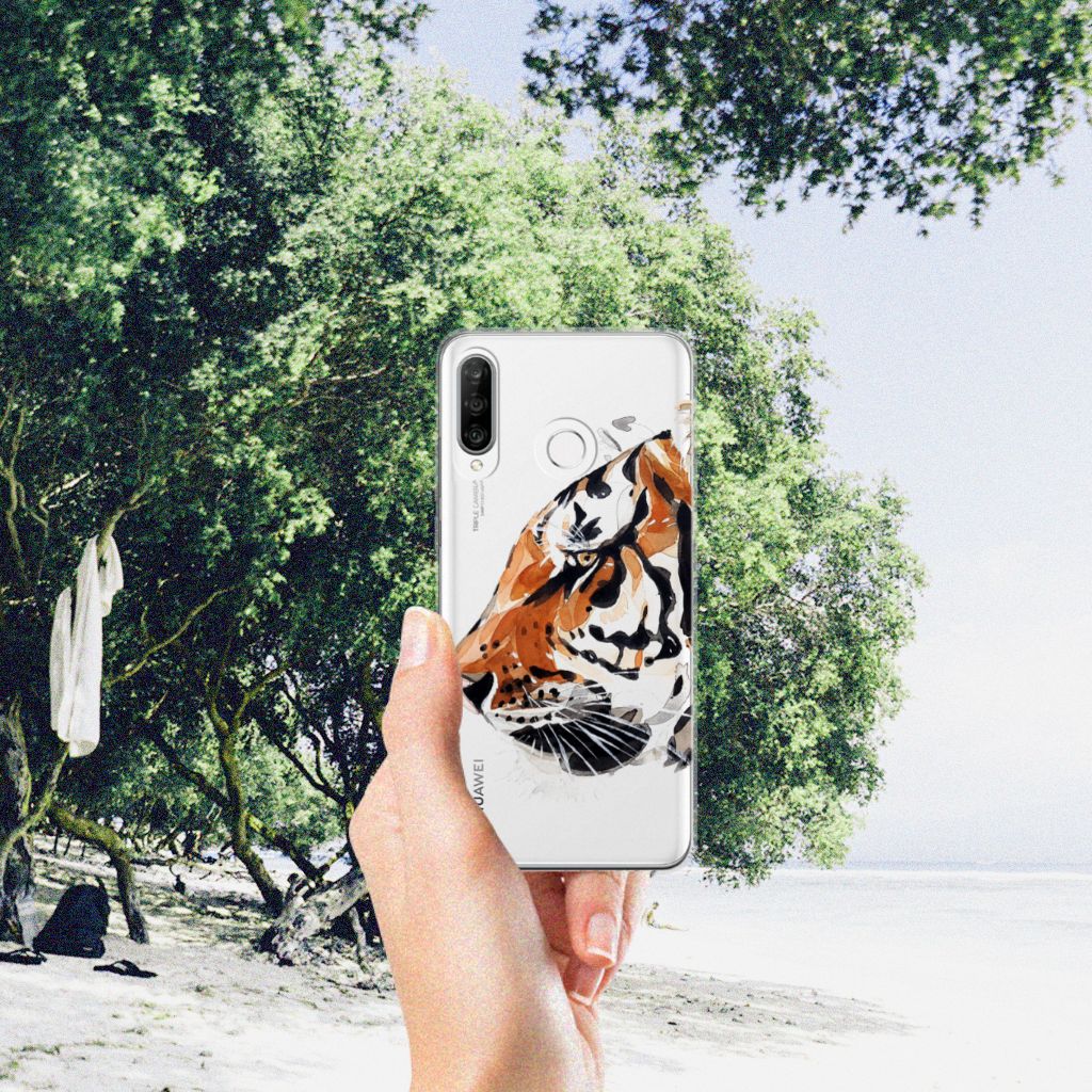 Hoesje maken Huawei P30 Lite Watercolor Tiger