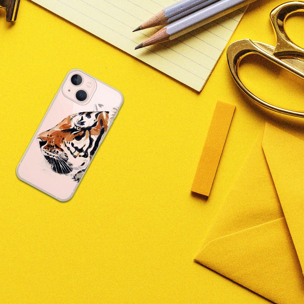 Hoesje maken iPhone 13 mini Watercolor Tiger