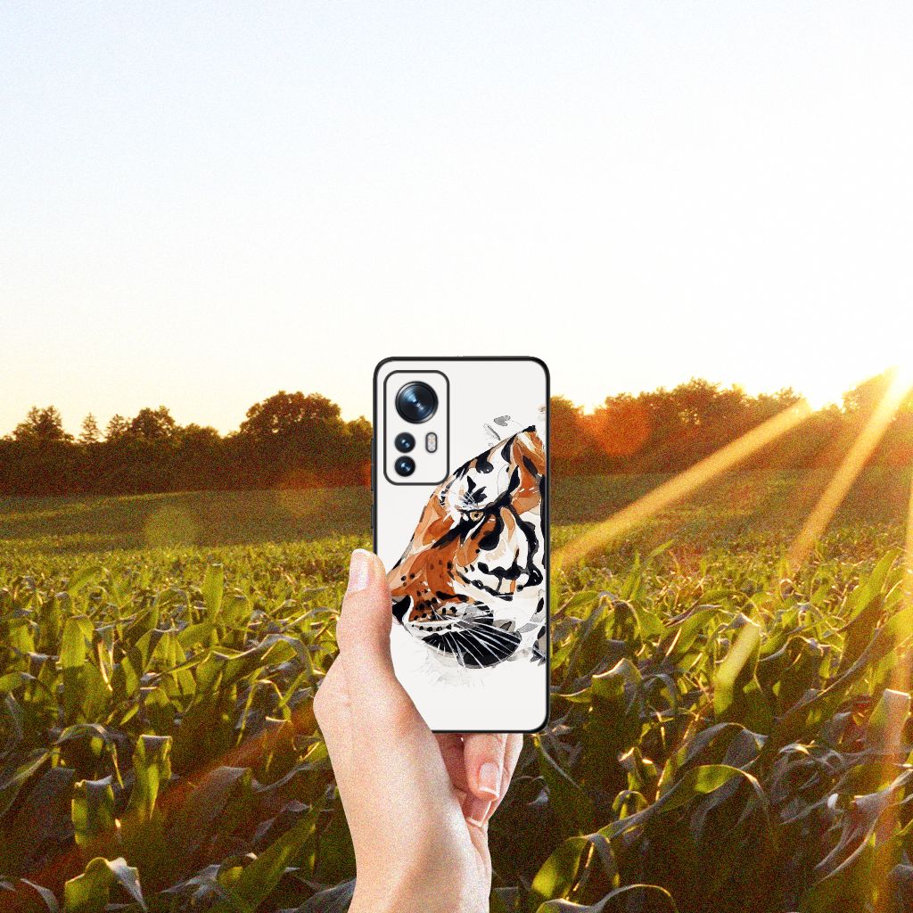 Kleurrijke Telefoonhoesje Xiaomi 12 | 12X Watercolor Tiger