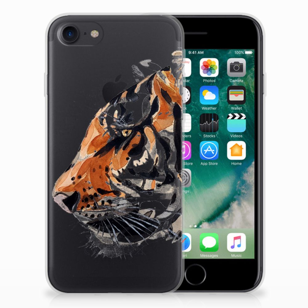 Apple iPhone 7 | 8 Uniek TPU Hoesje Watercolor Tiger