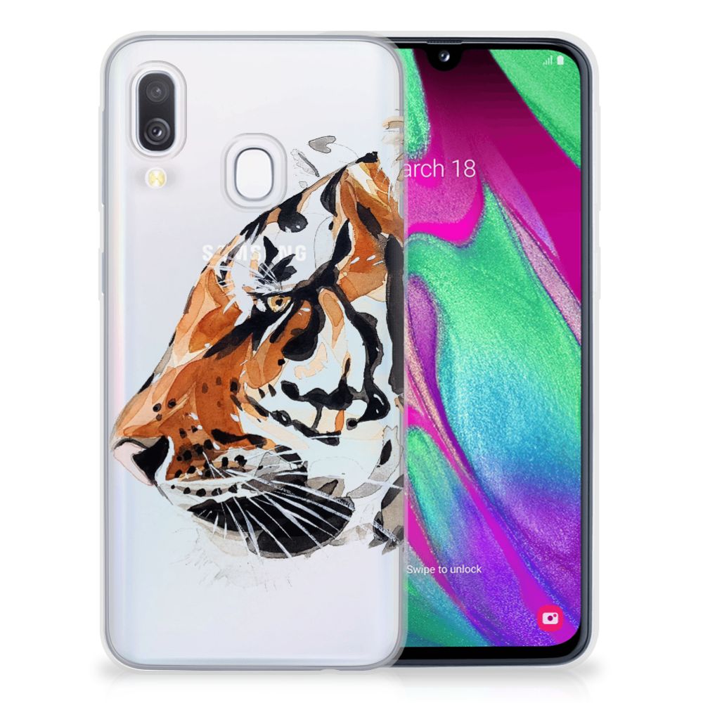 Hoesje maken Samsung Galaxy A40 Watercolor Tiger