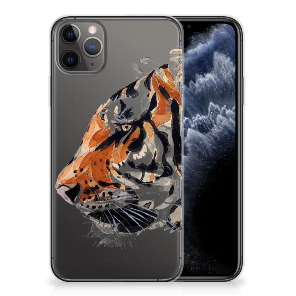 Hoesje maken Apple iPhone 11 Pro Max Watercolor Tiger